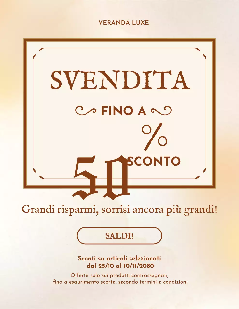 Poster promozionale elegante beige