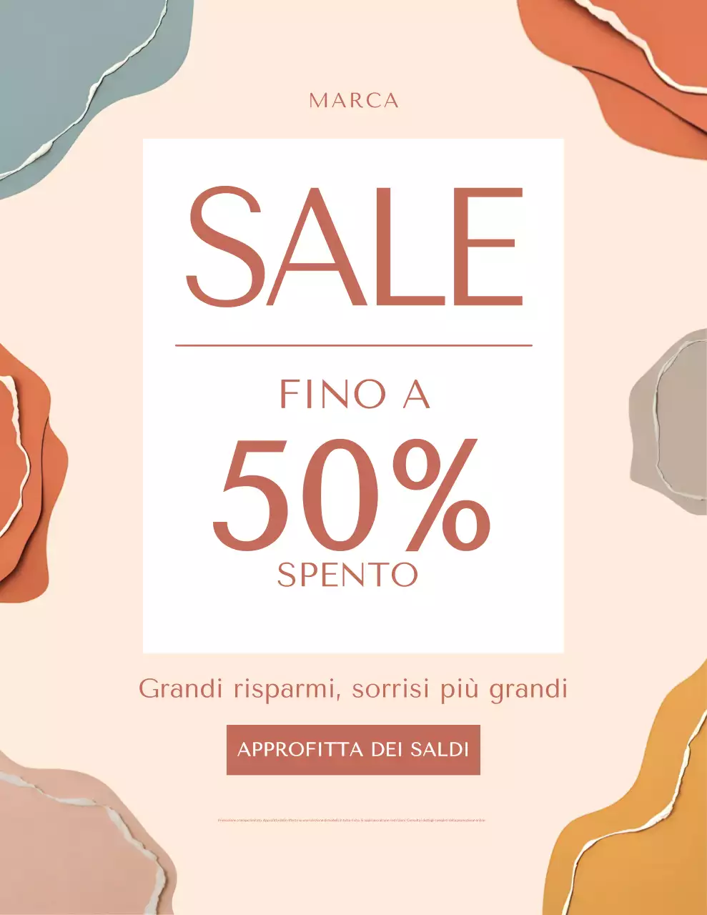 Poster promozionale di vendita astratta beige