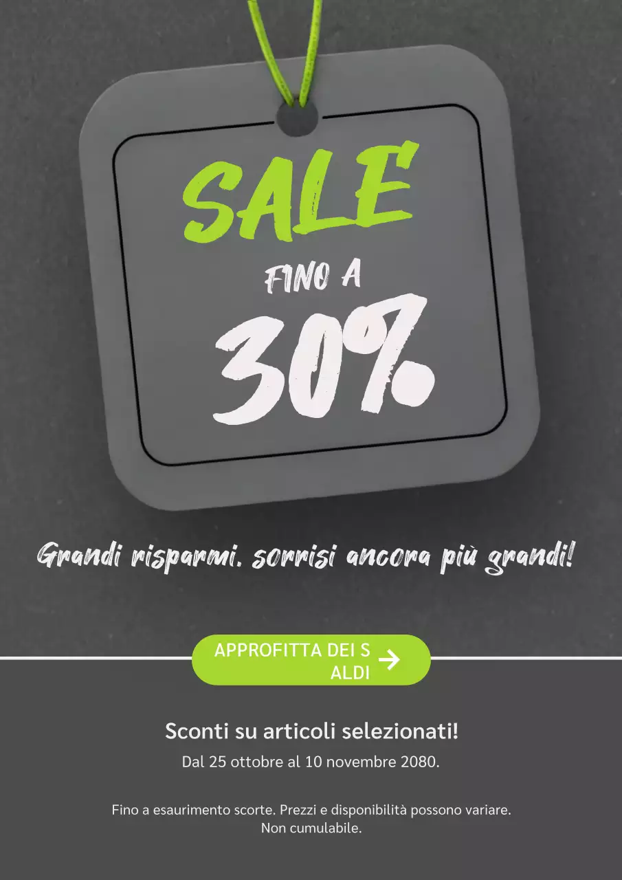 Poster promozionale di vendita moderna grigia