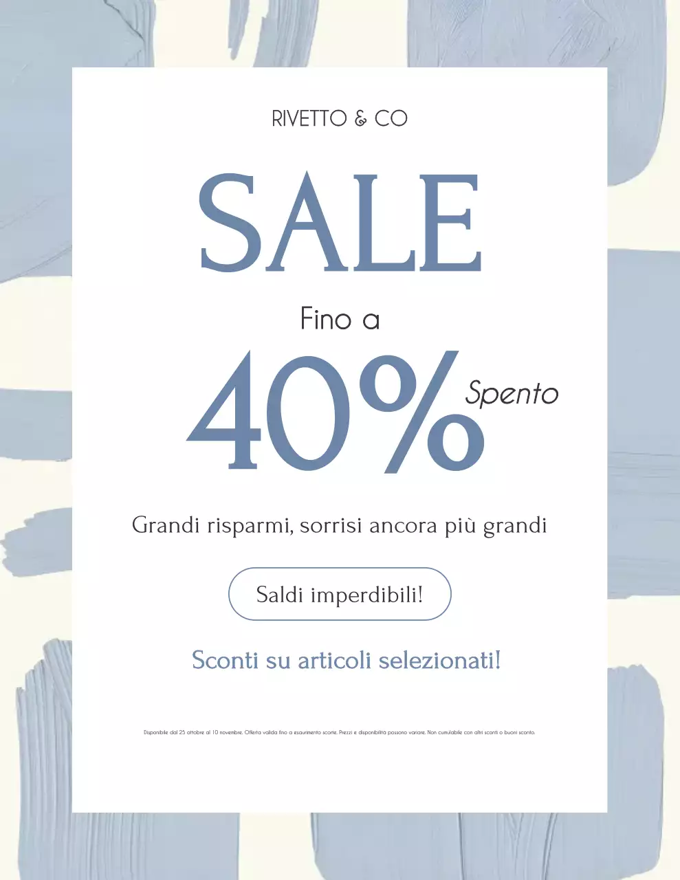 Manifesto promozionale di vendita astratta blu