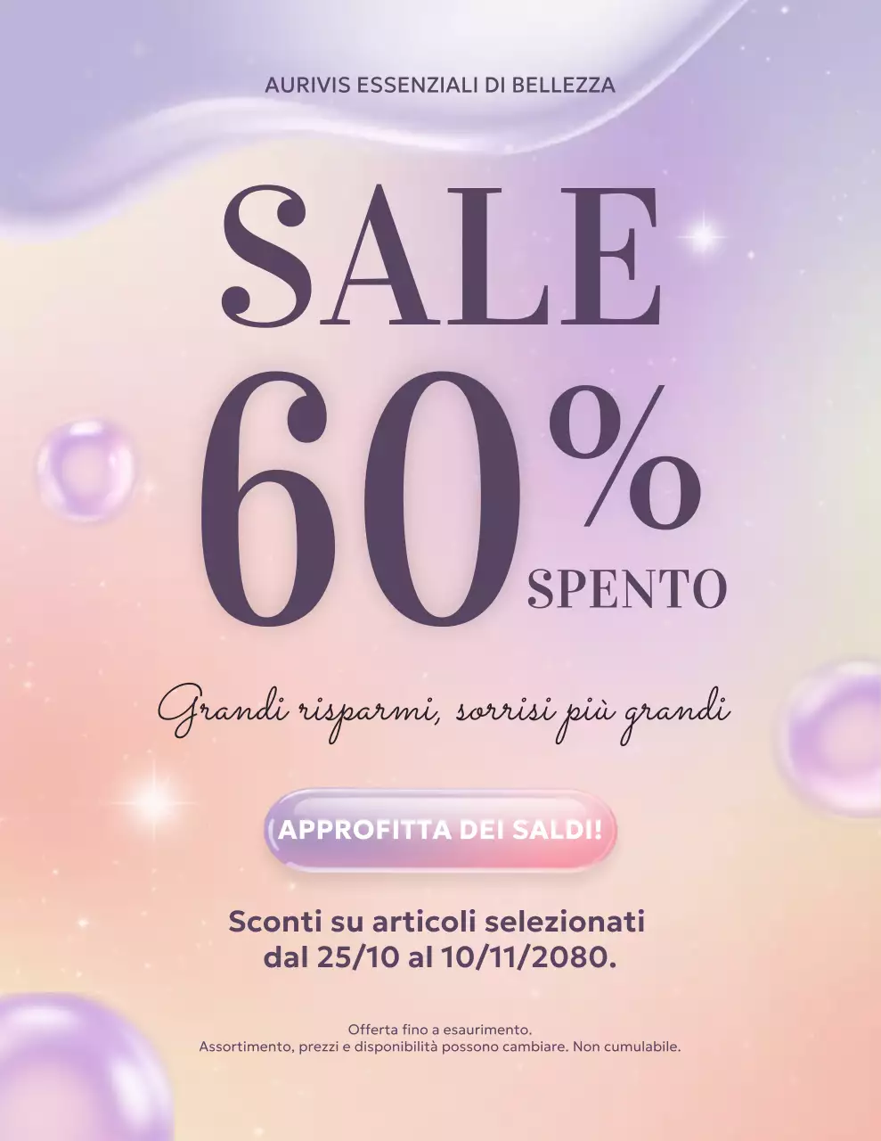 Manifesto promozionale di bellezza moderna e pastello