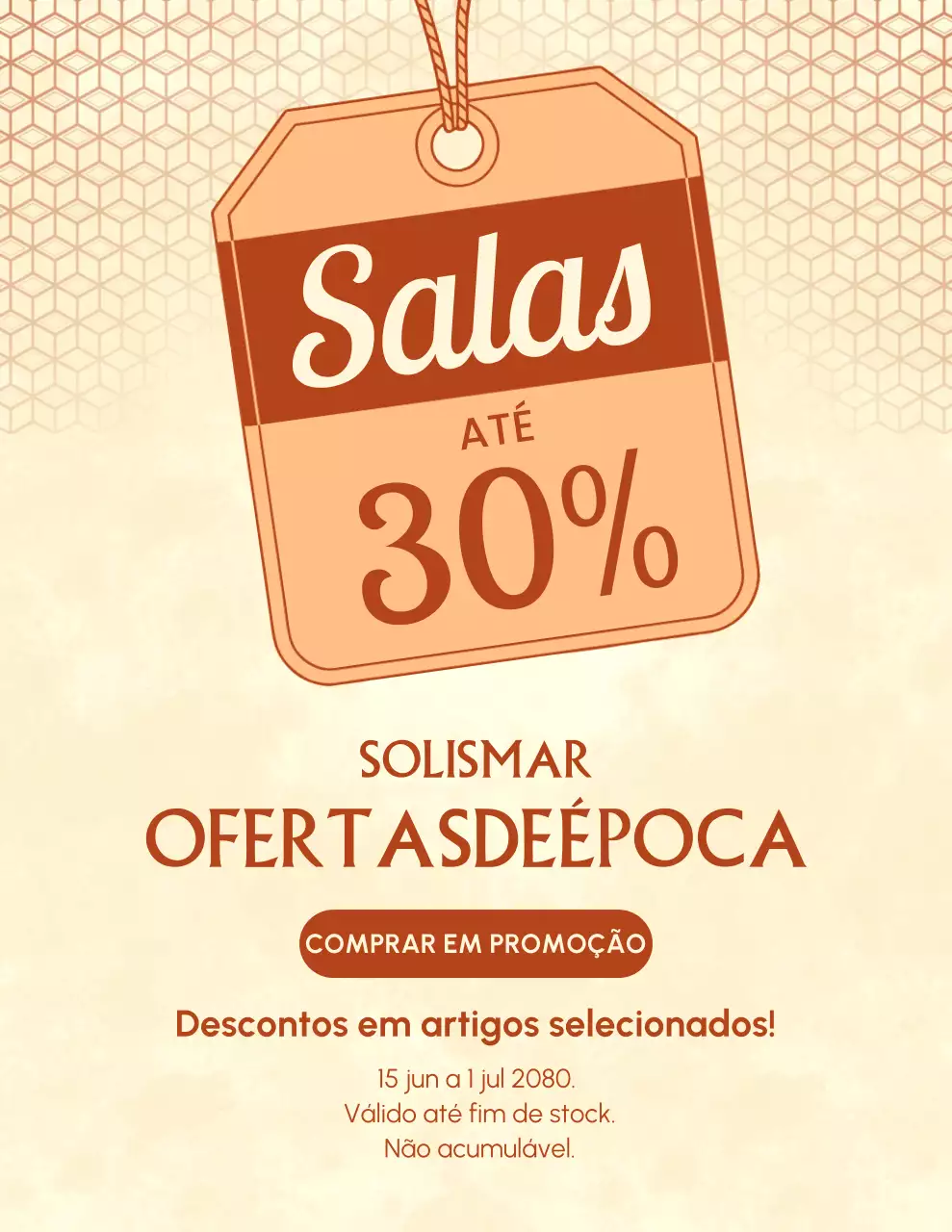 Pôster promocional retrô laranja