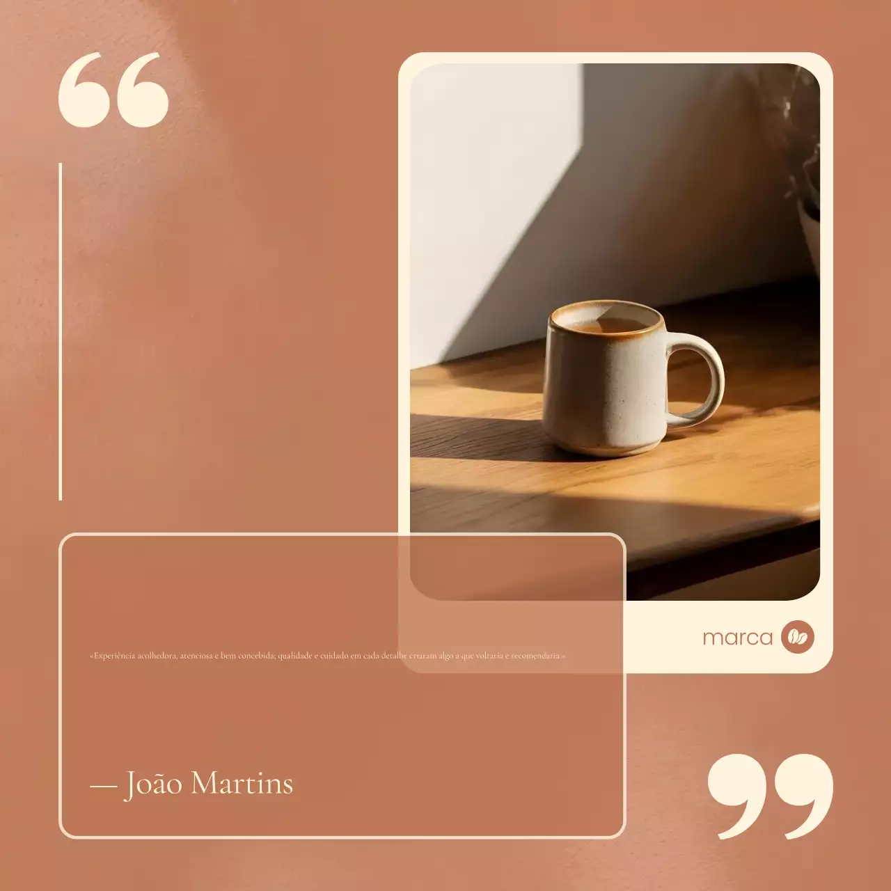 Postagem elegante e bege de promoção de café no Instagram