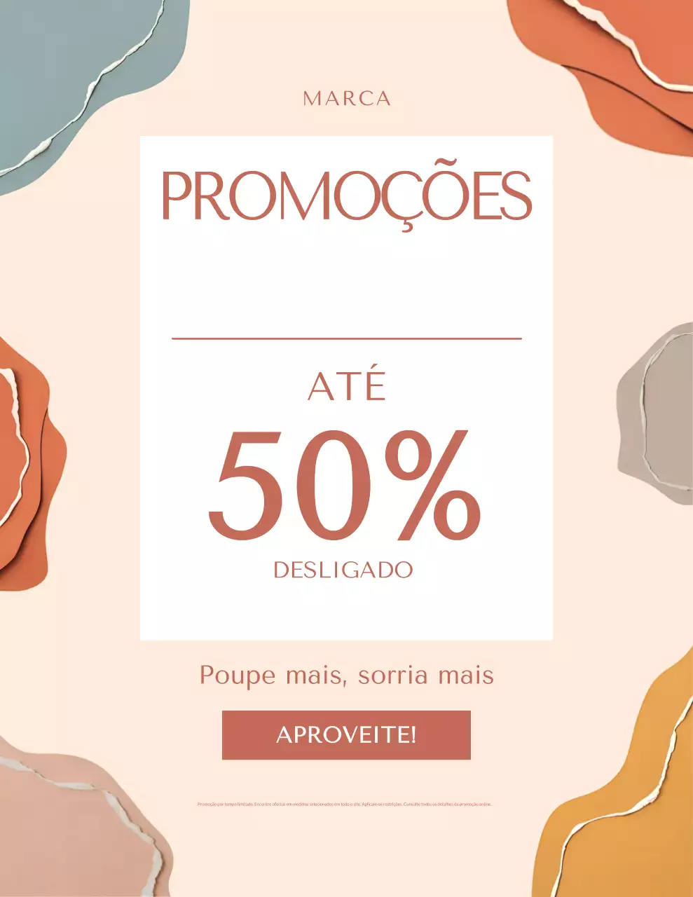 Pôster promocional abstrato bege