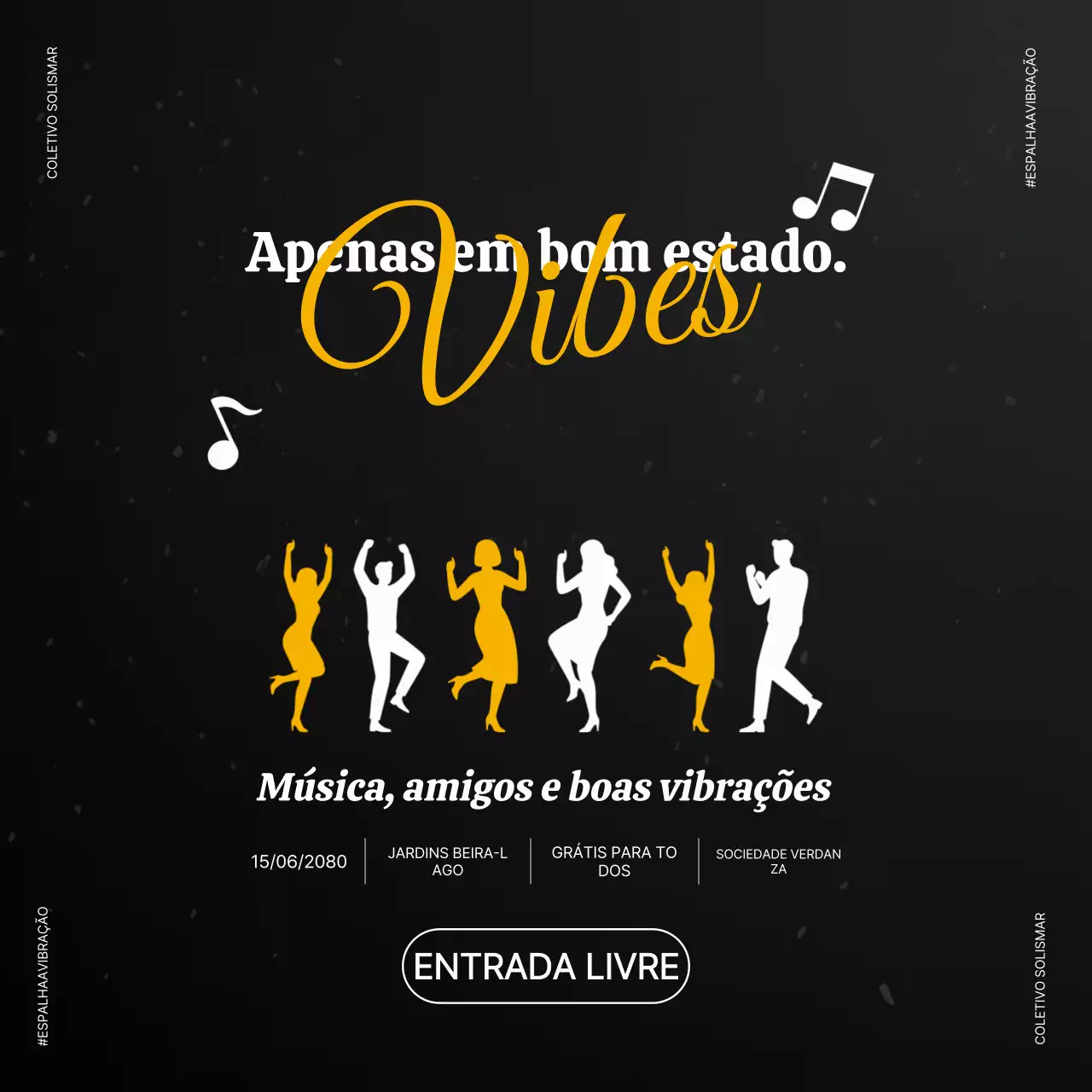 Postagem no Instagram sobre evento de música retrô negra