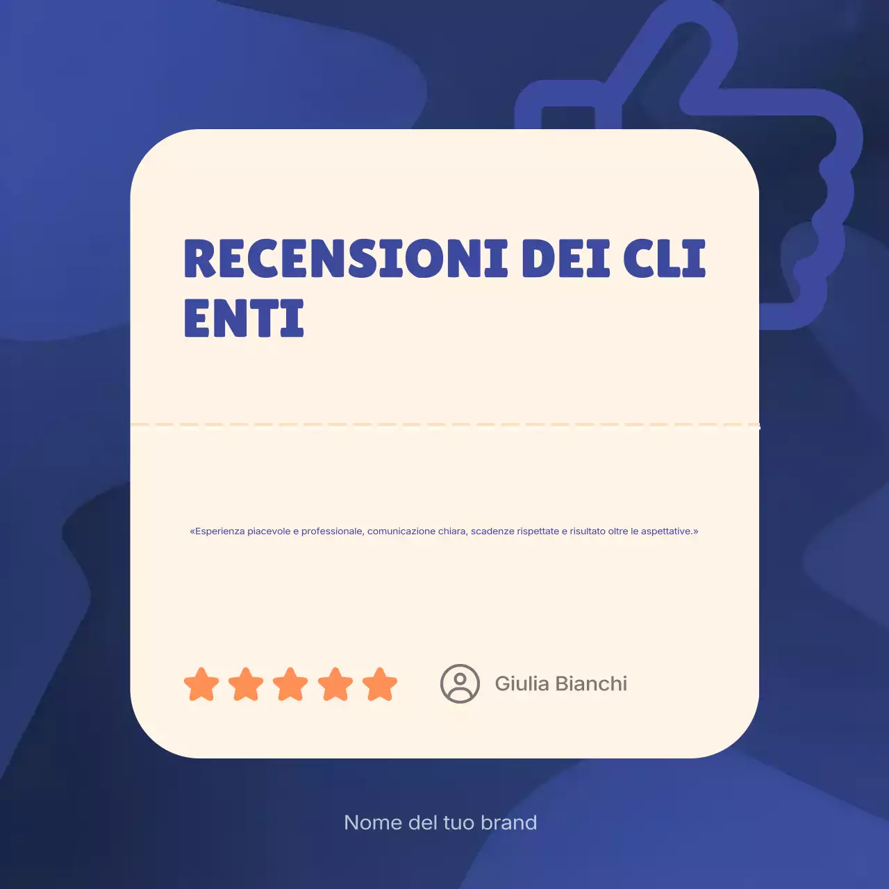 Pubblicità di recensioni dei clienti di Blue Modern su Instagram