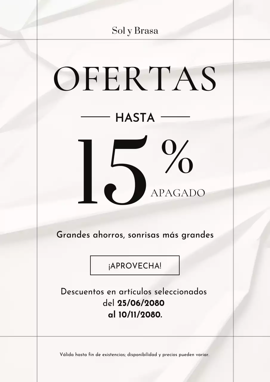 Póster de promoción de venta moderno beige