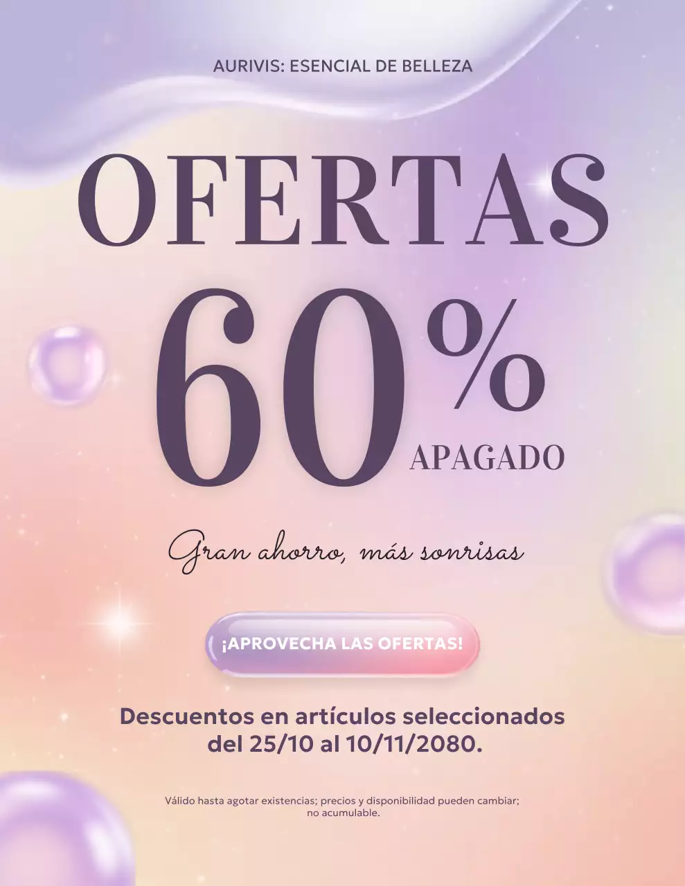 Póster promocional de belleza moderna en tonos pastel