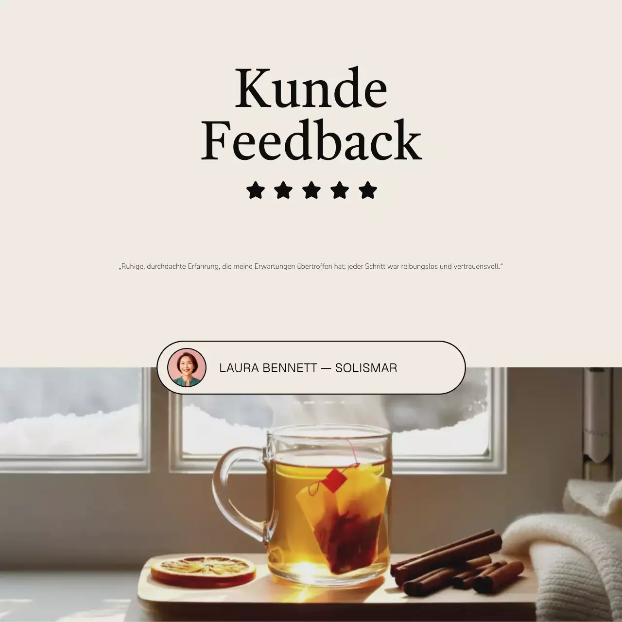 Beige Elegant Testimonial Social Media Square