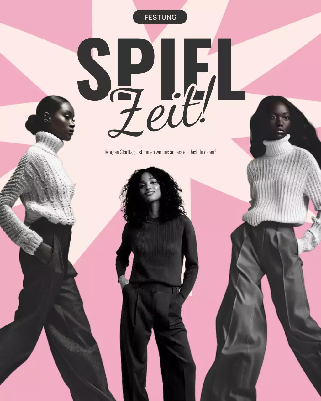 Instagram-Post zur Förderung trendiger Mode in Pink