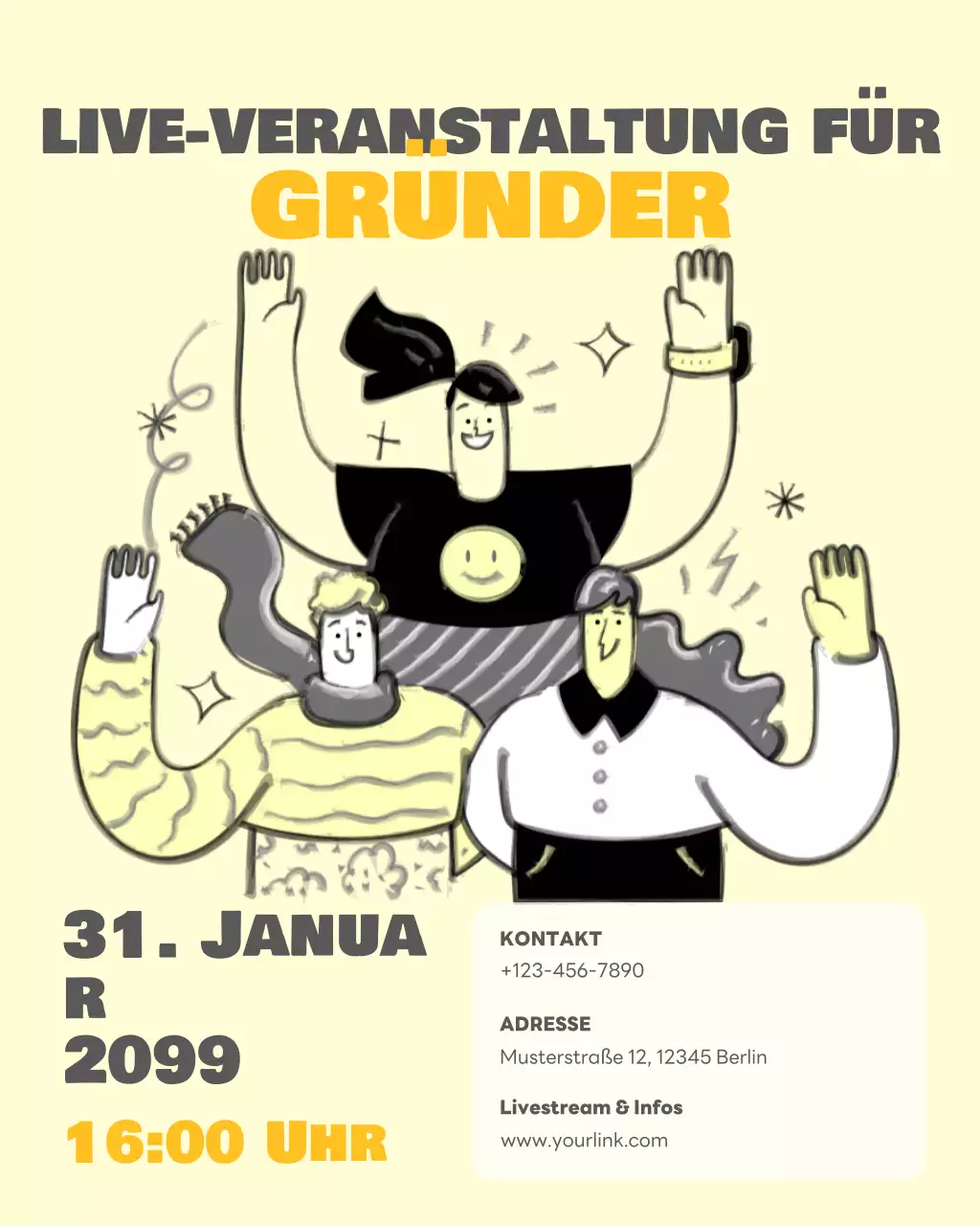 Ankündigung der Gründerveranstaltung von Yellow Modern