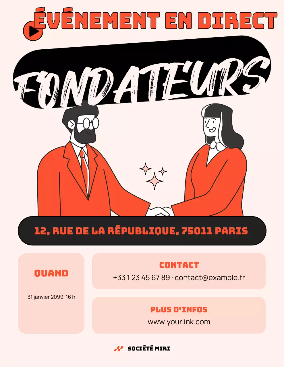 événement d'affaires rétro orange