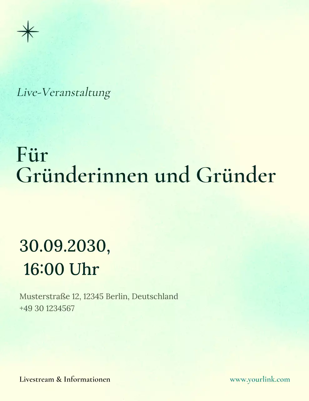 Ankündigung eines minimalen Mint-Events