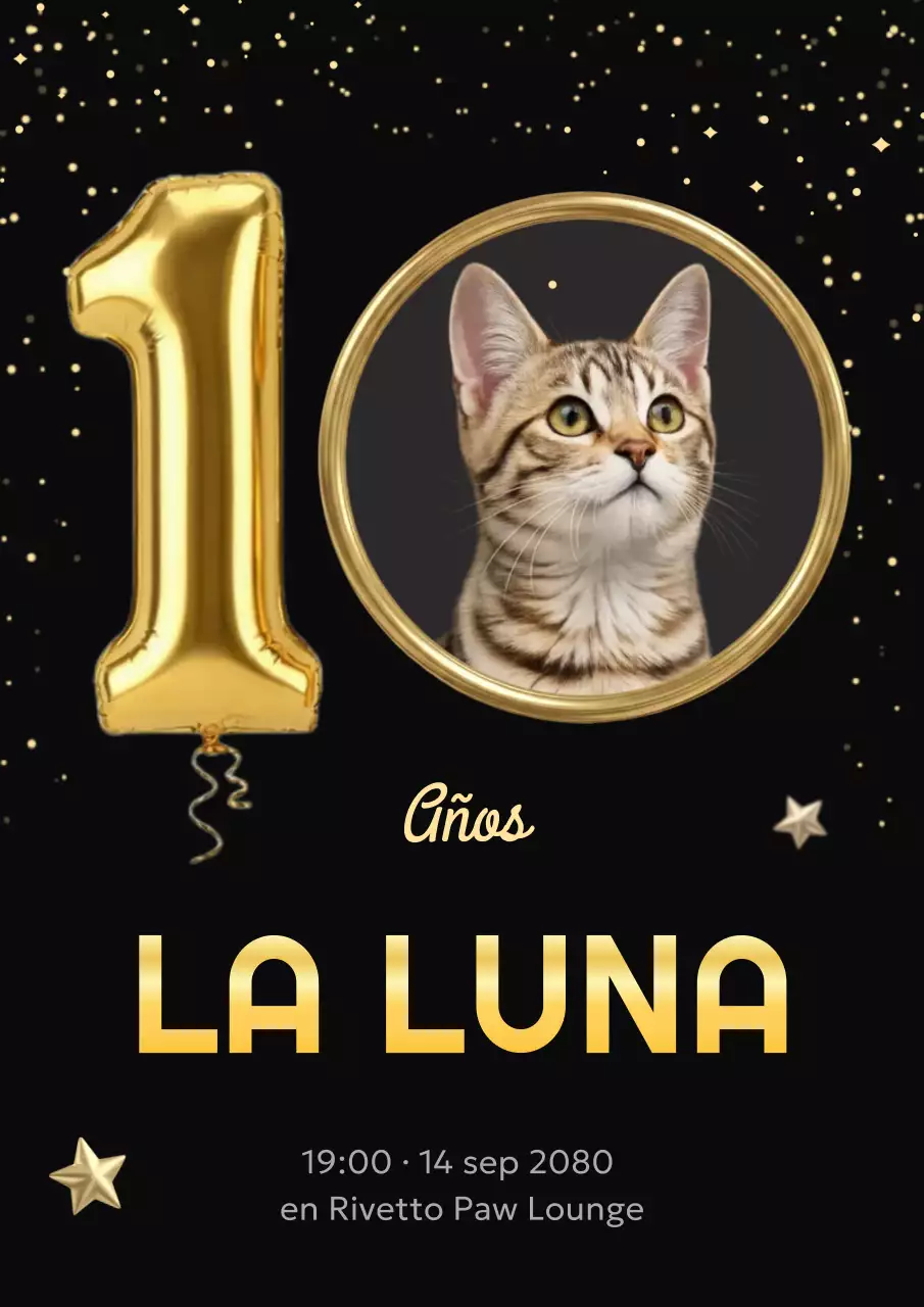 Póster elegante de invitación para evento de mascotas en color negro