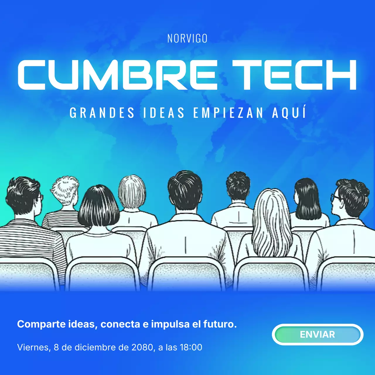 Invitación a la Cumbre de Tecnología Moderna en Beige y Rojo