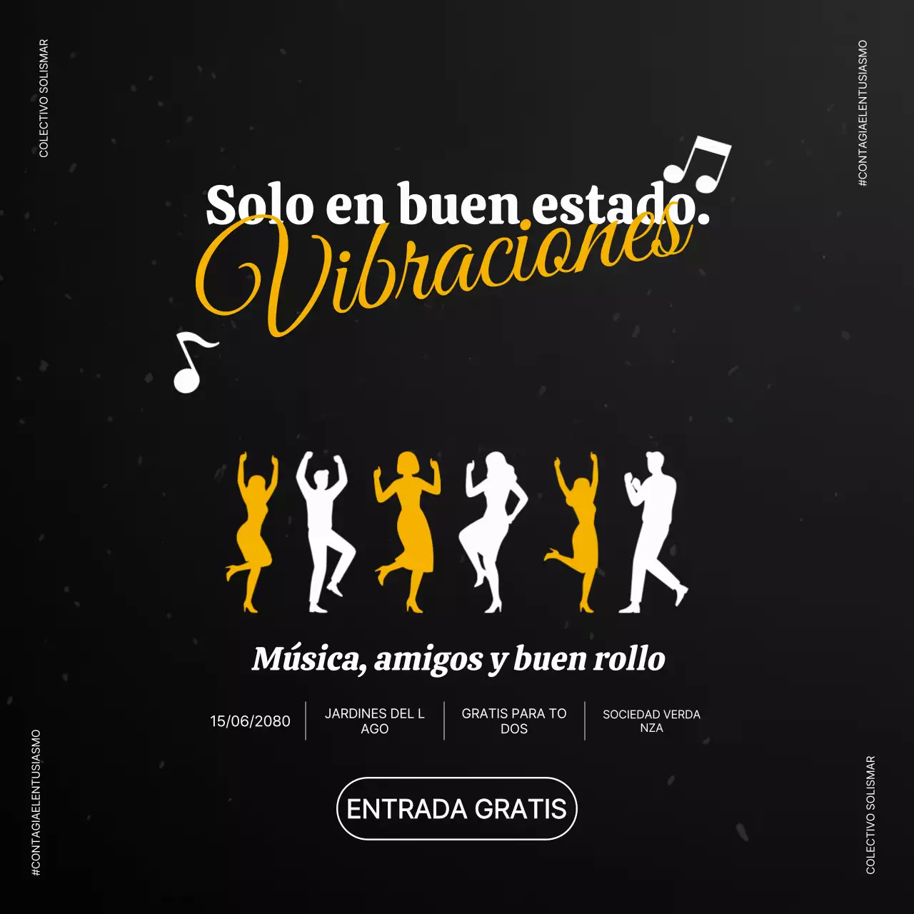 Publicación de Instagram del evento de música retro negra