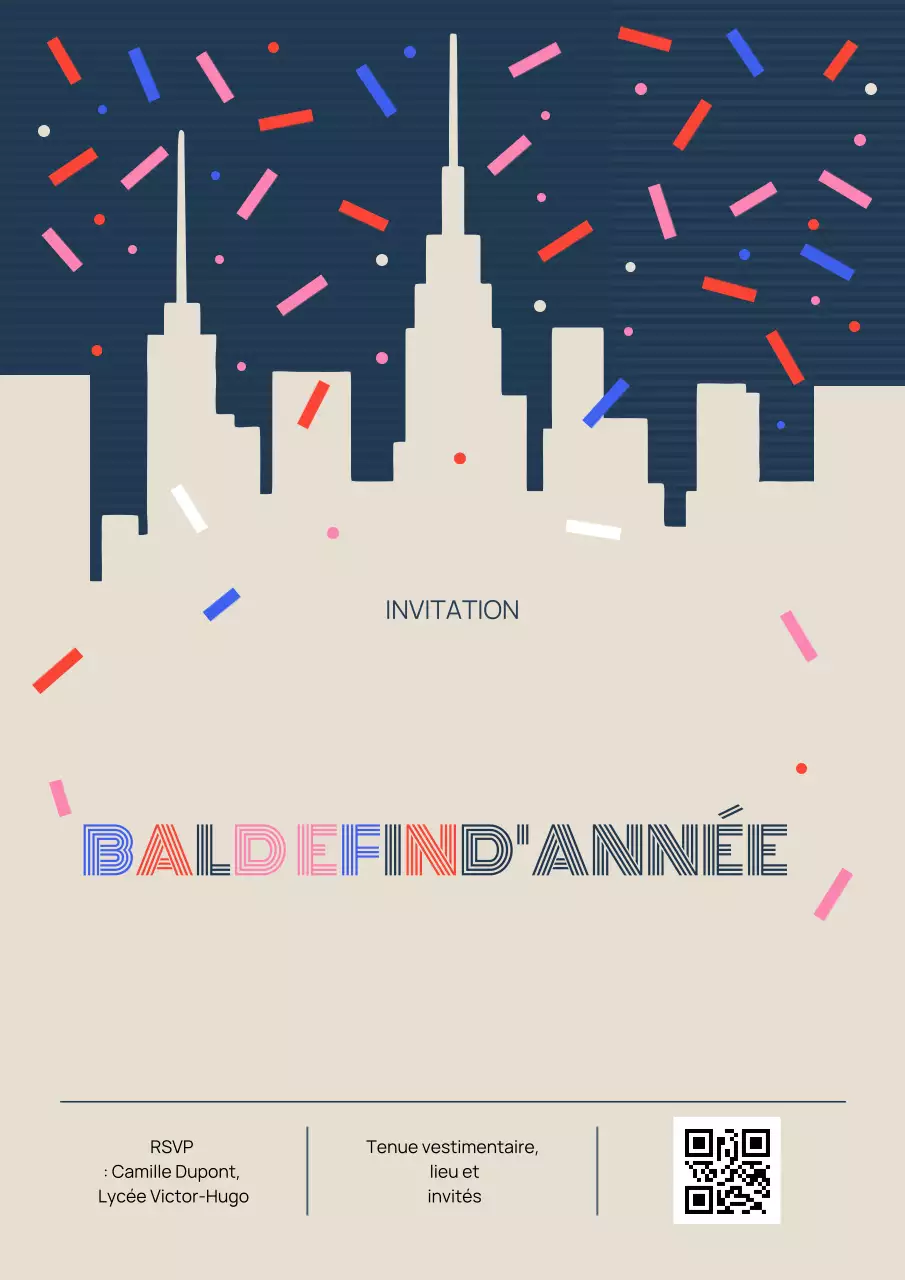 Affiche d'invitation de bal moderne beige