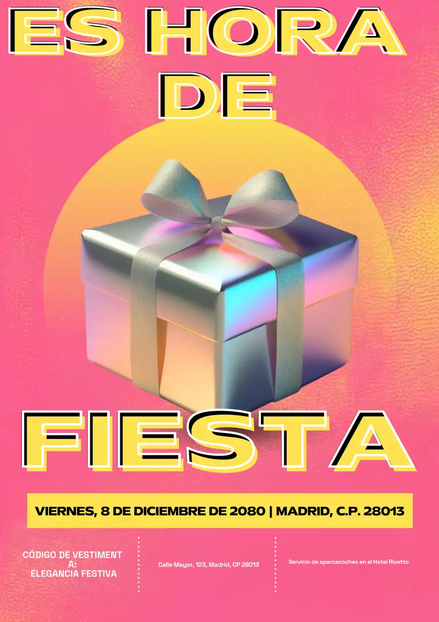 Póster de invitación de cumpleaños retro rosa