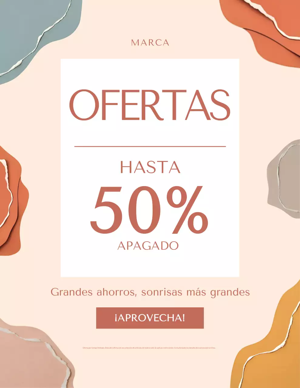 Póster promocional de venta abstracto beige