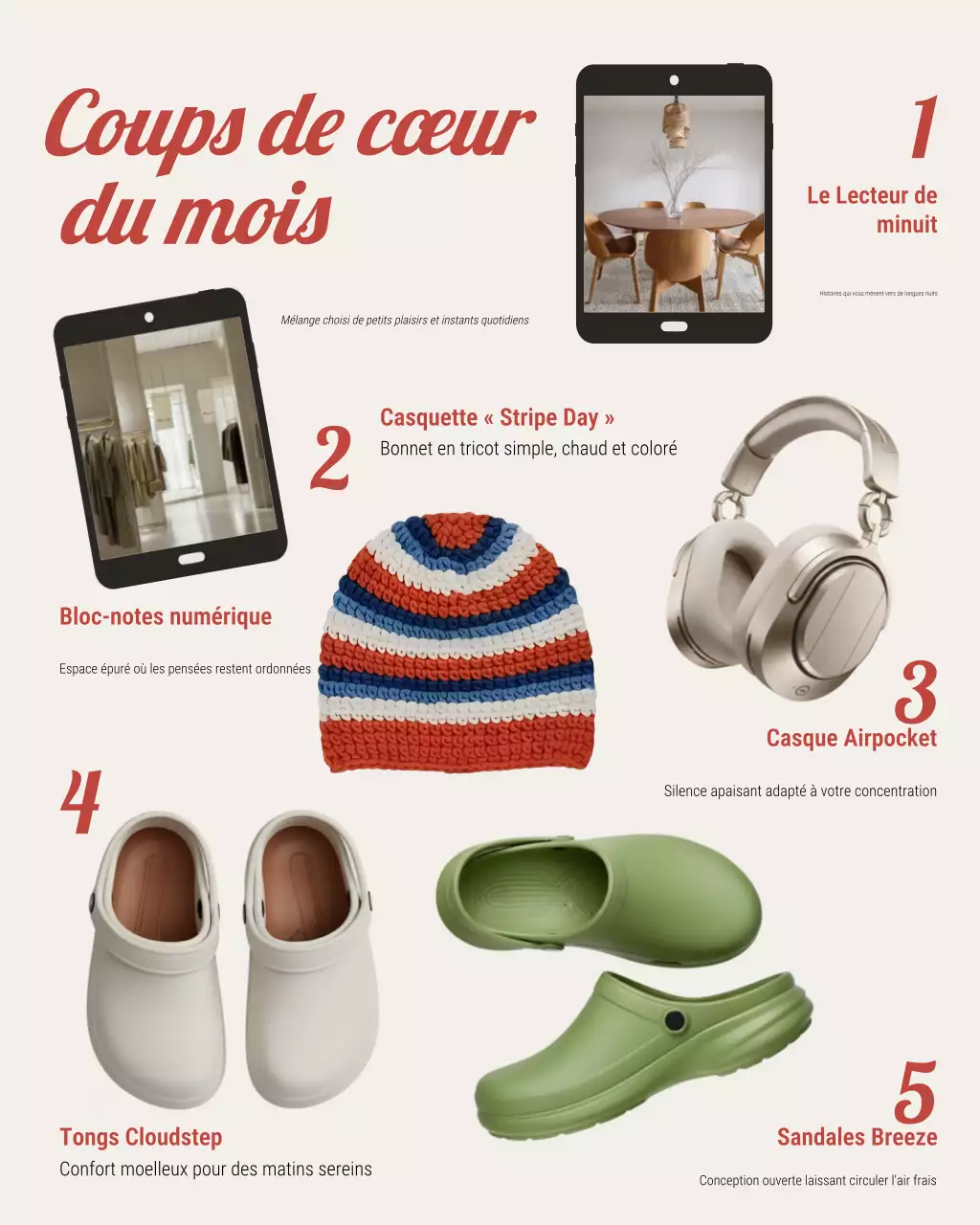 Publication Instagram de promotion d'un style de vie moderne beige