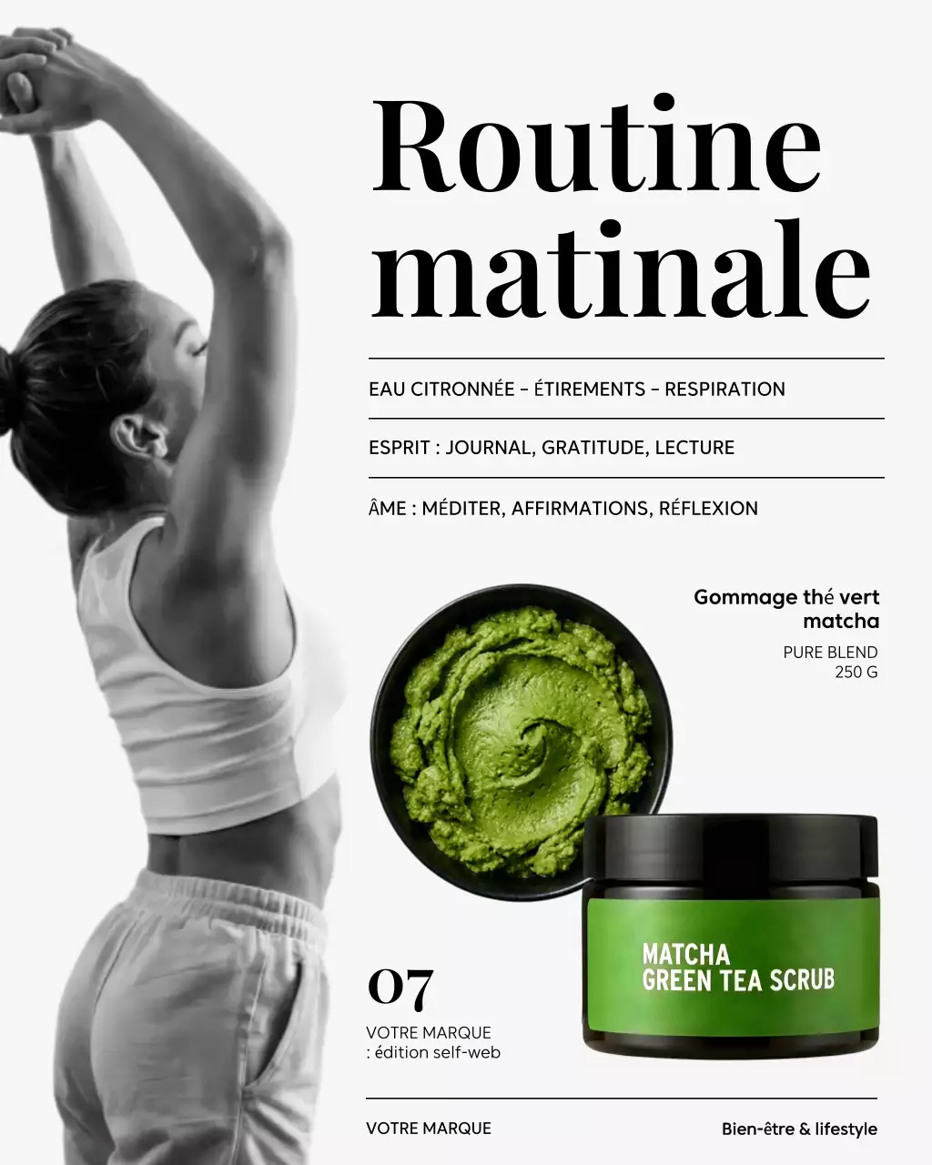 Guide de bien-être moderne gris et vert