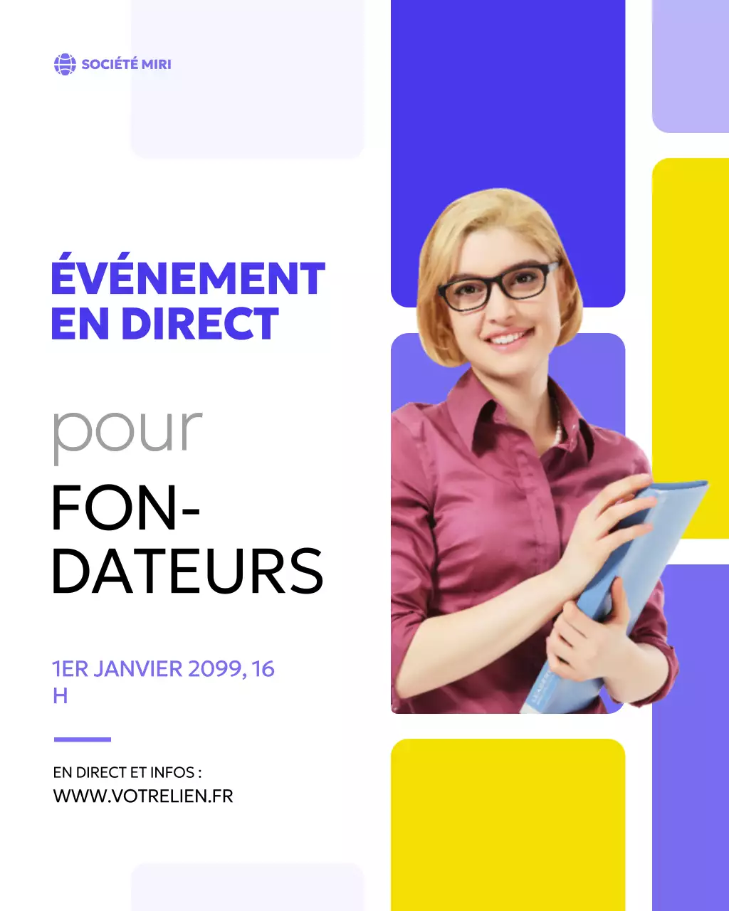 Annonce commerciale moderne violette