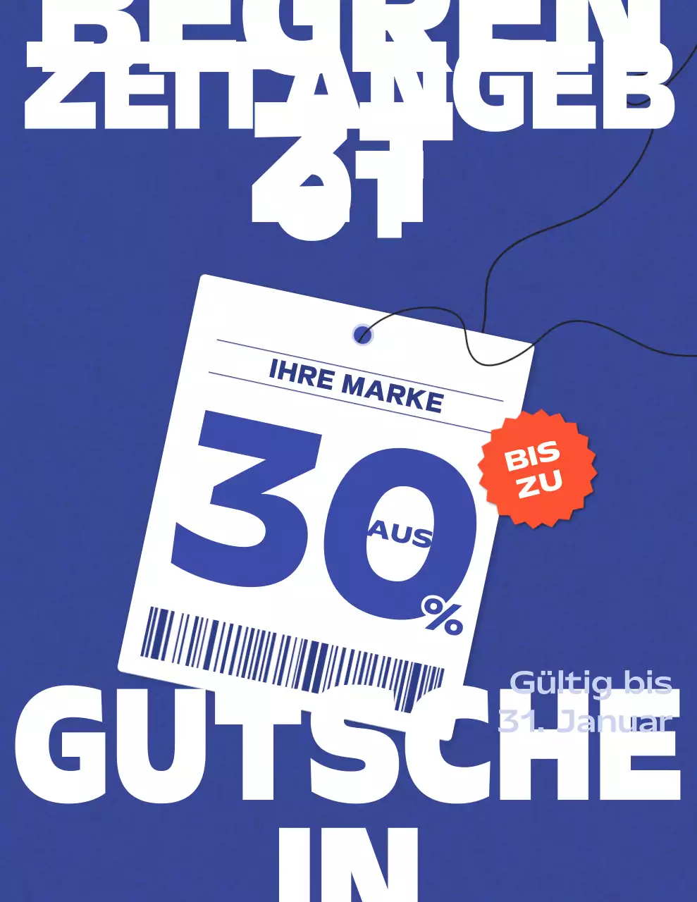 Blaue, fette Verkaufsaktion