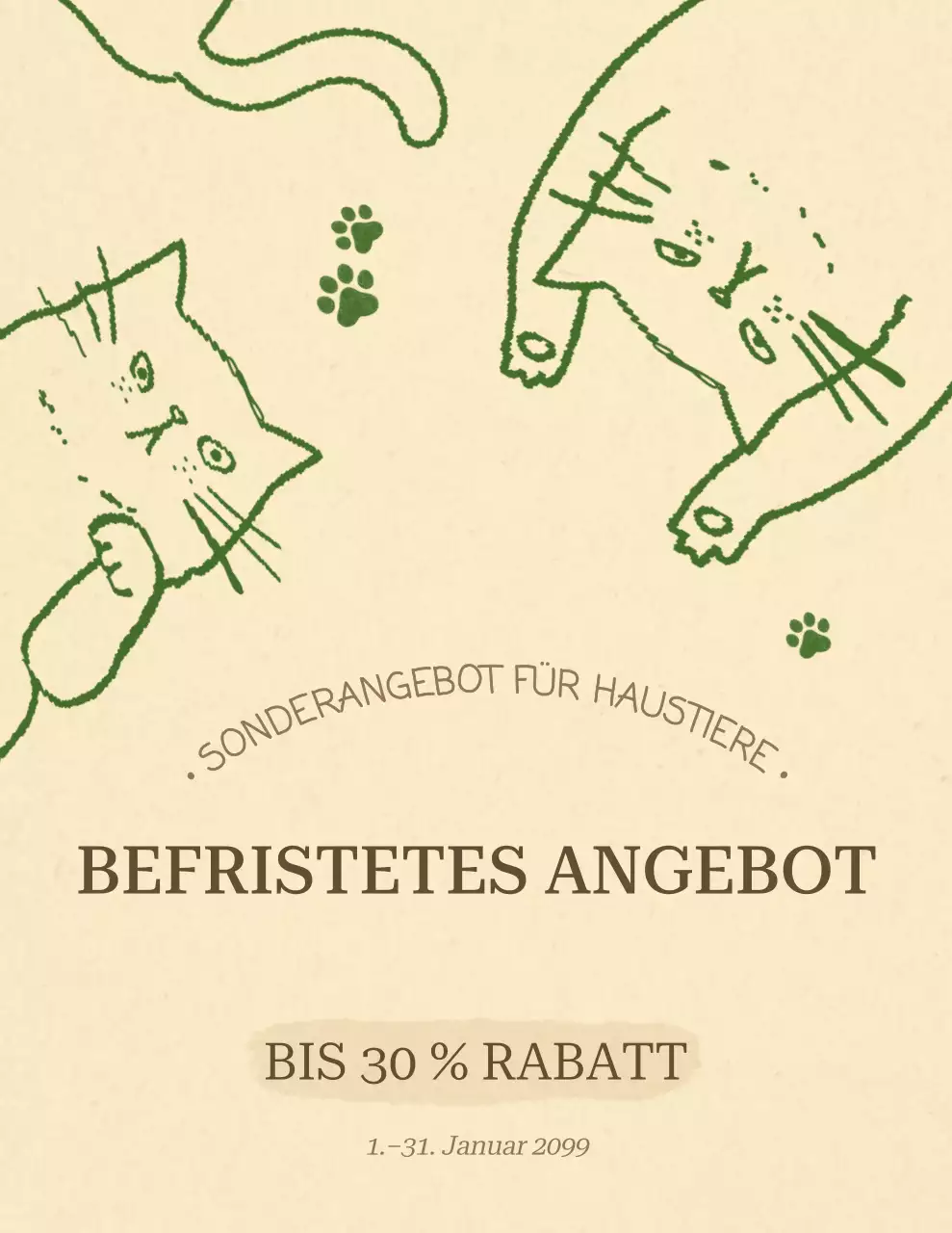 Beige Minimal Haustierwerbung