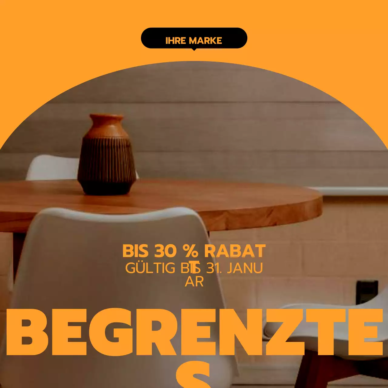 Orange moderne Möbelaktion