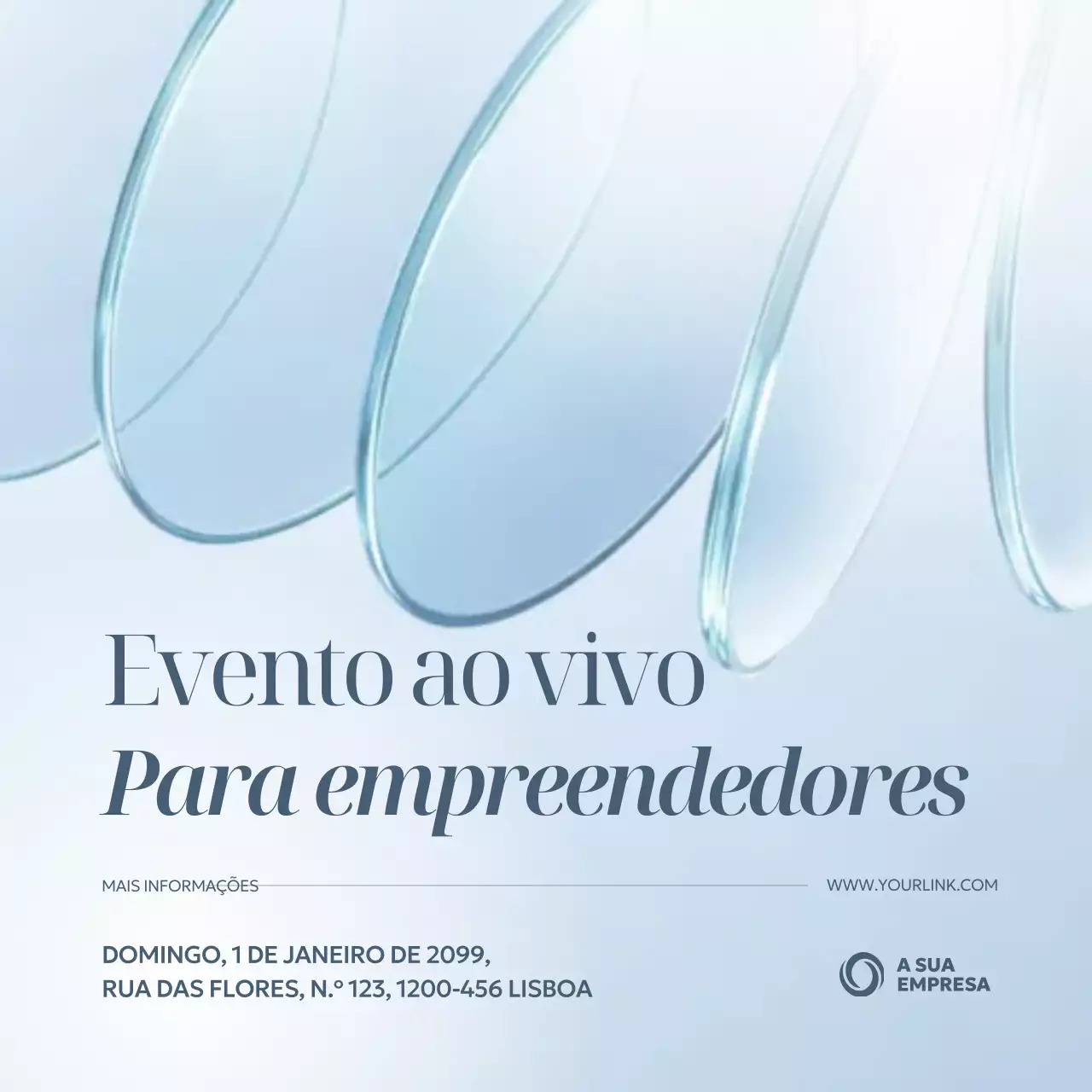 evento de empreendedorismo moderno azul