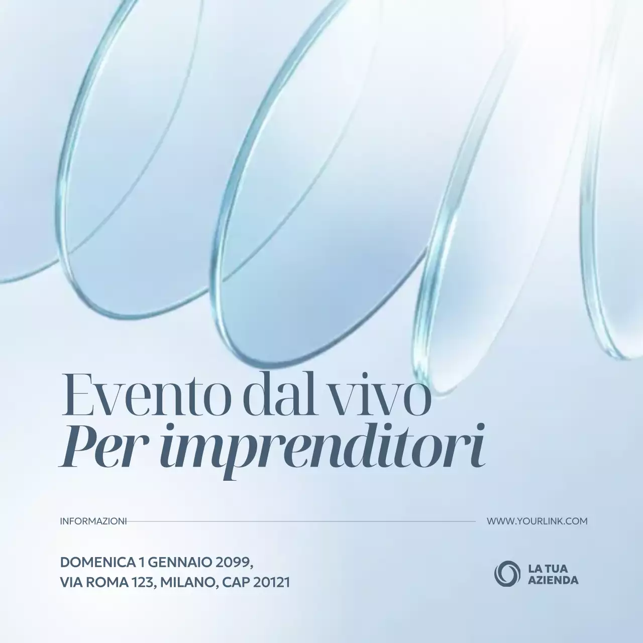 evento imprenditoriale moderno blu