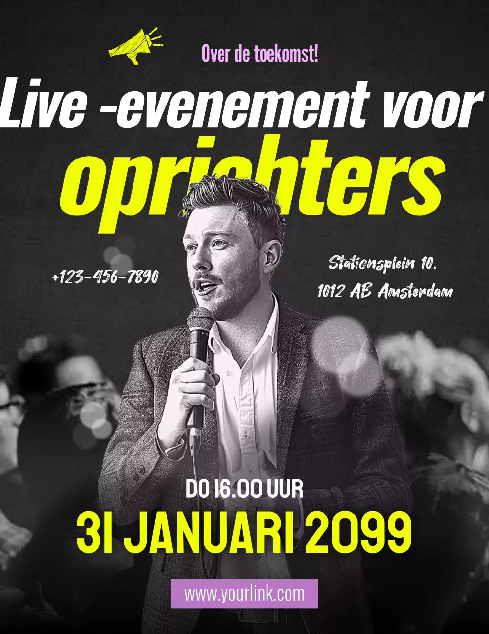 gele moderne evenementaankondiging