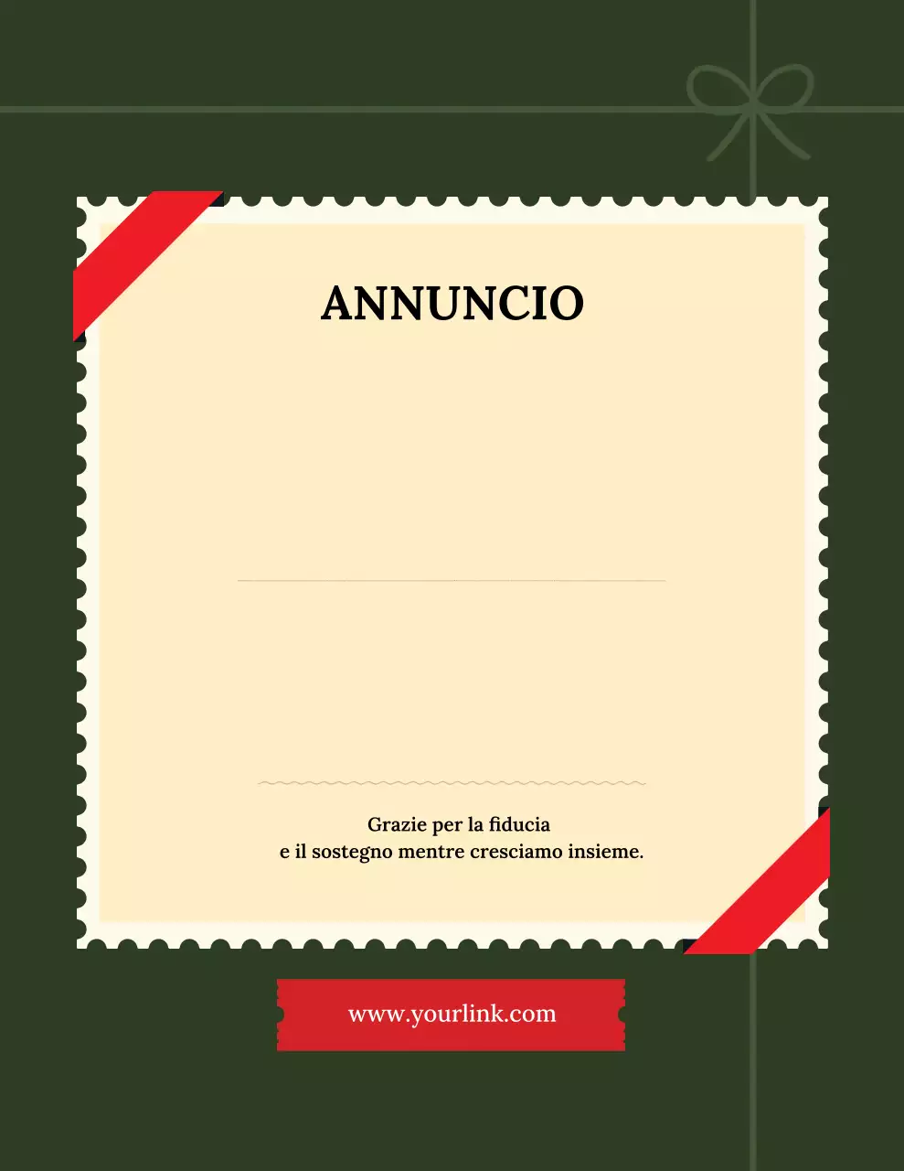 avviso di annuncio classico verde