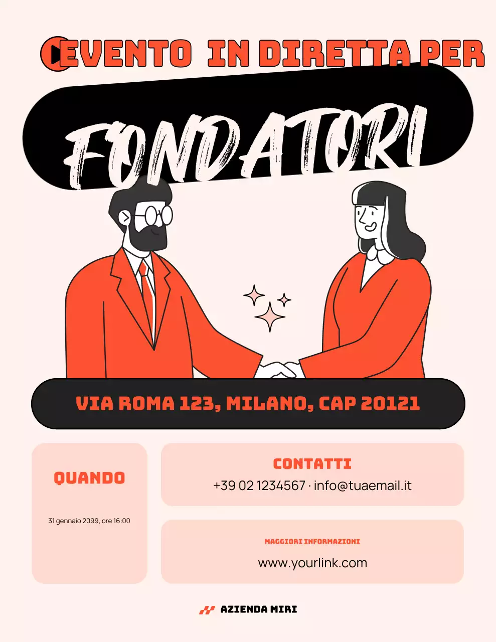 evento aziendale retrò arancione