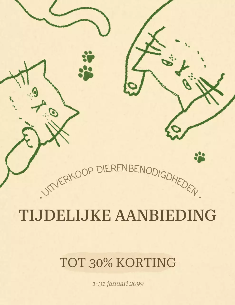 beige minimalistische huisdierpromotie