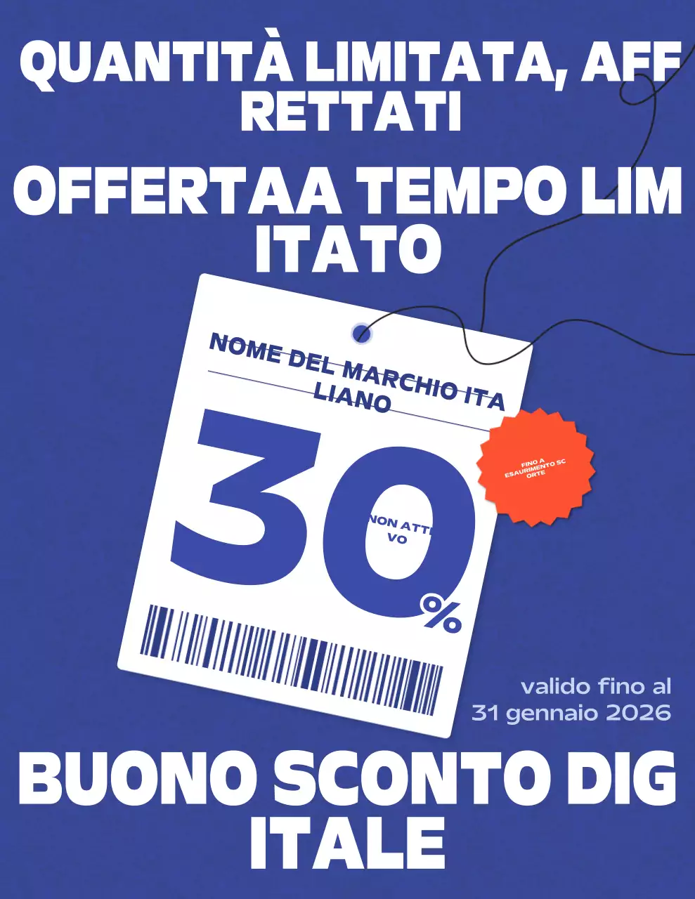 promozione di vendita in grassetto blu