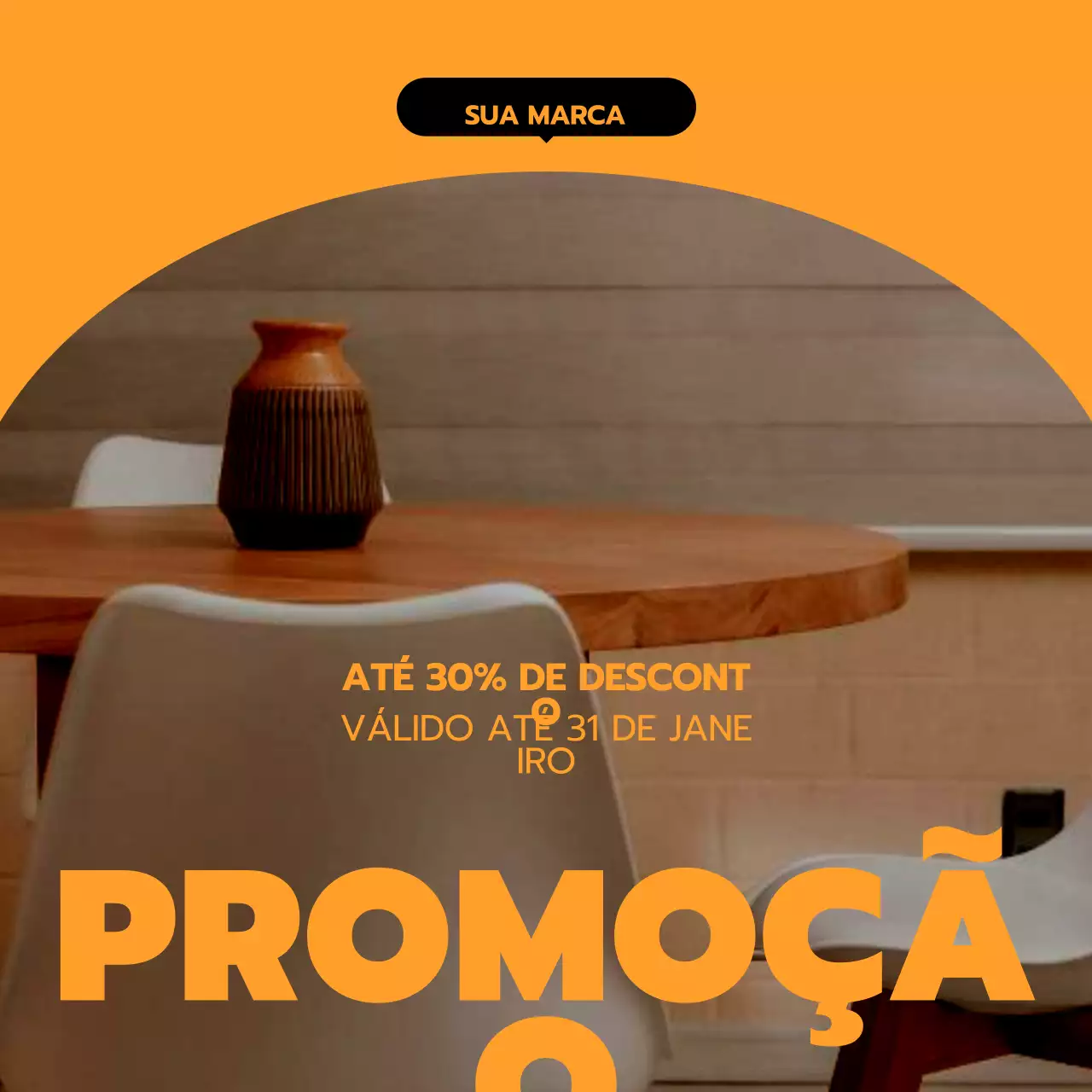 Promoção de móveis modernos laranja