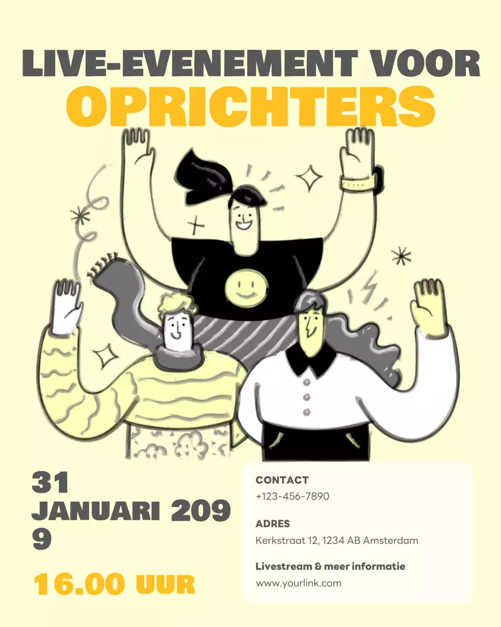 Aankondiging van het Yellow Modern Founders-evenement