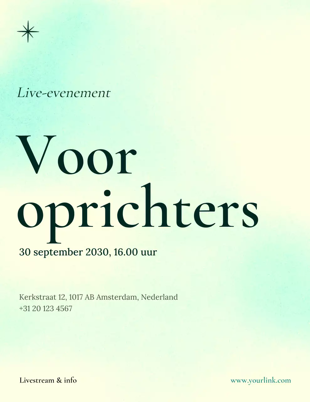 mint minimalistische evenementaankondiging