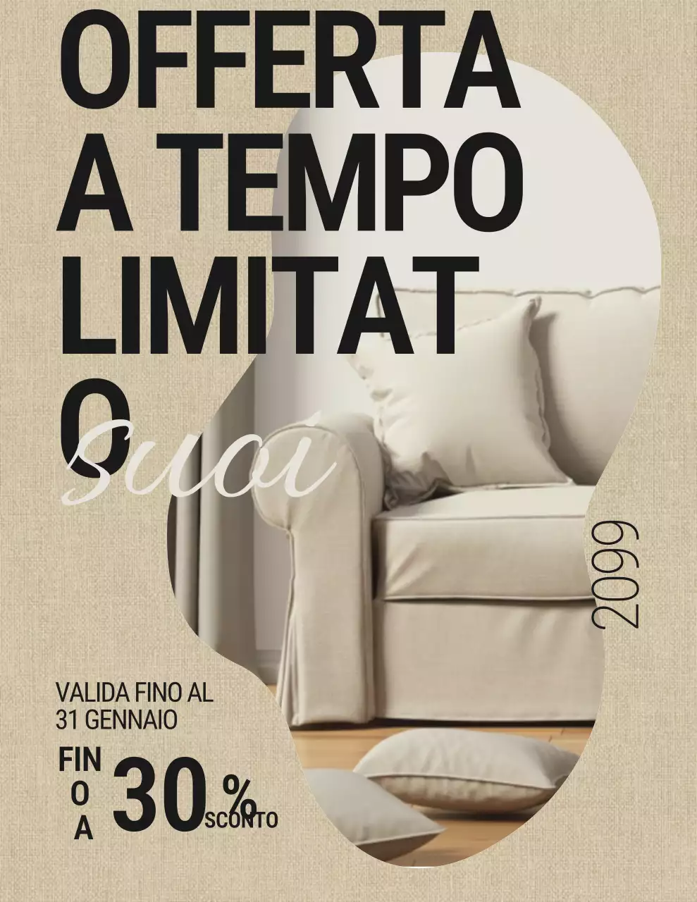 Promozione di vendita di mobili moderni beige