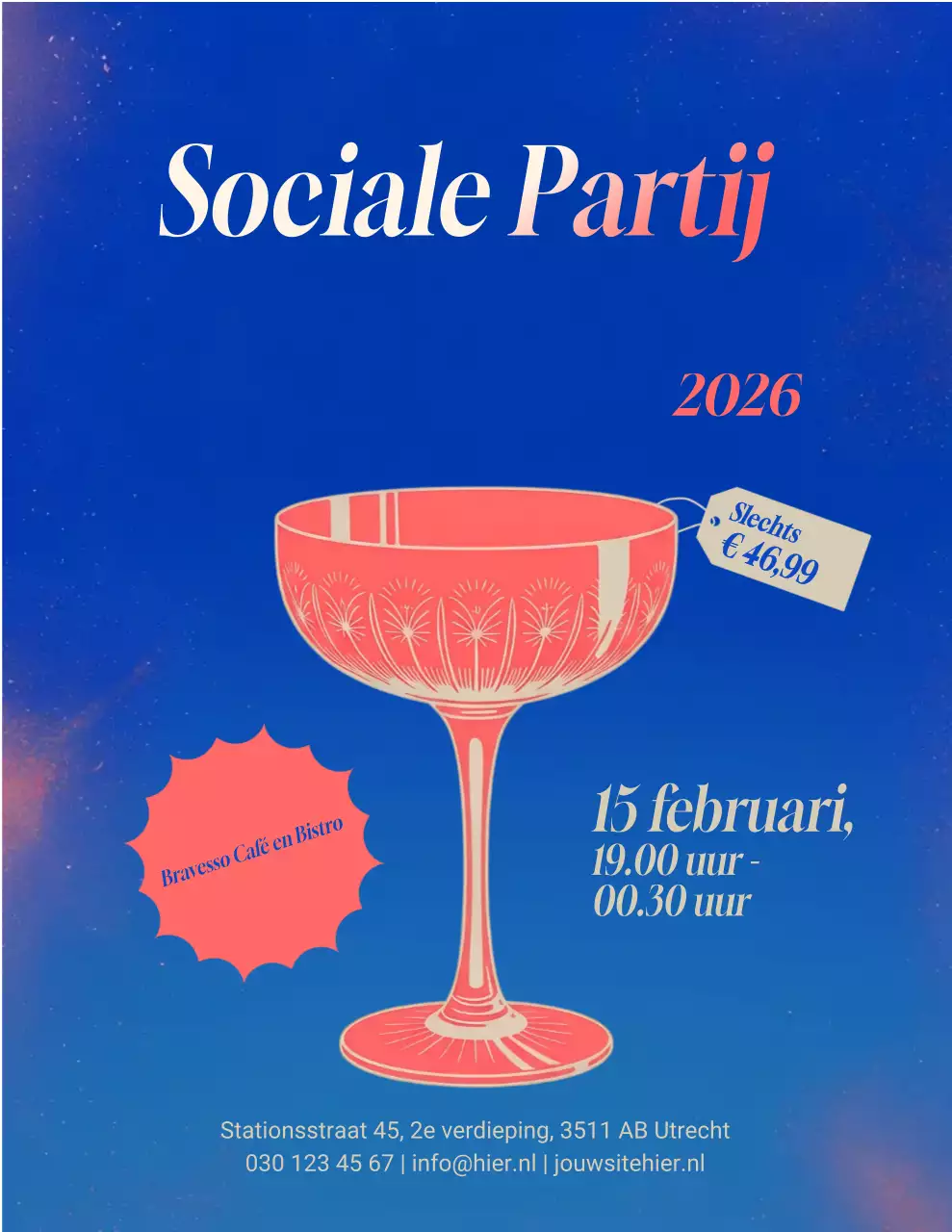 Instagram-bericht met aankondiging van het schoolgala in retrostijl