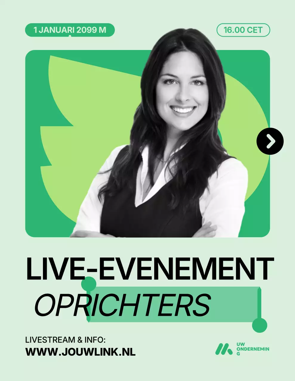 Mint moderne zakelijke aankondiging