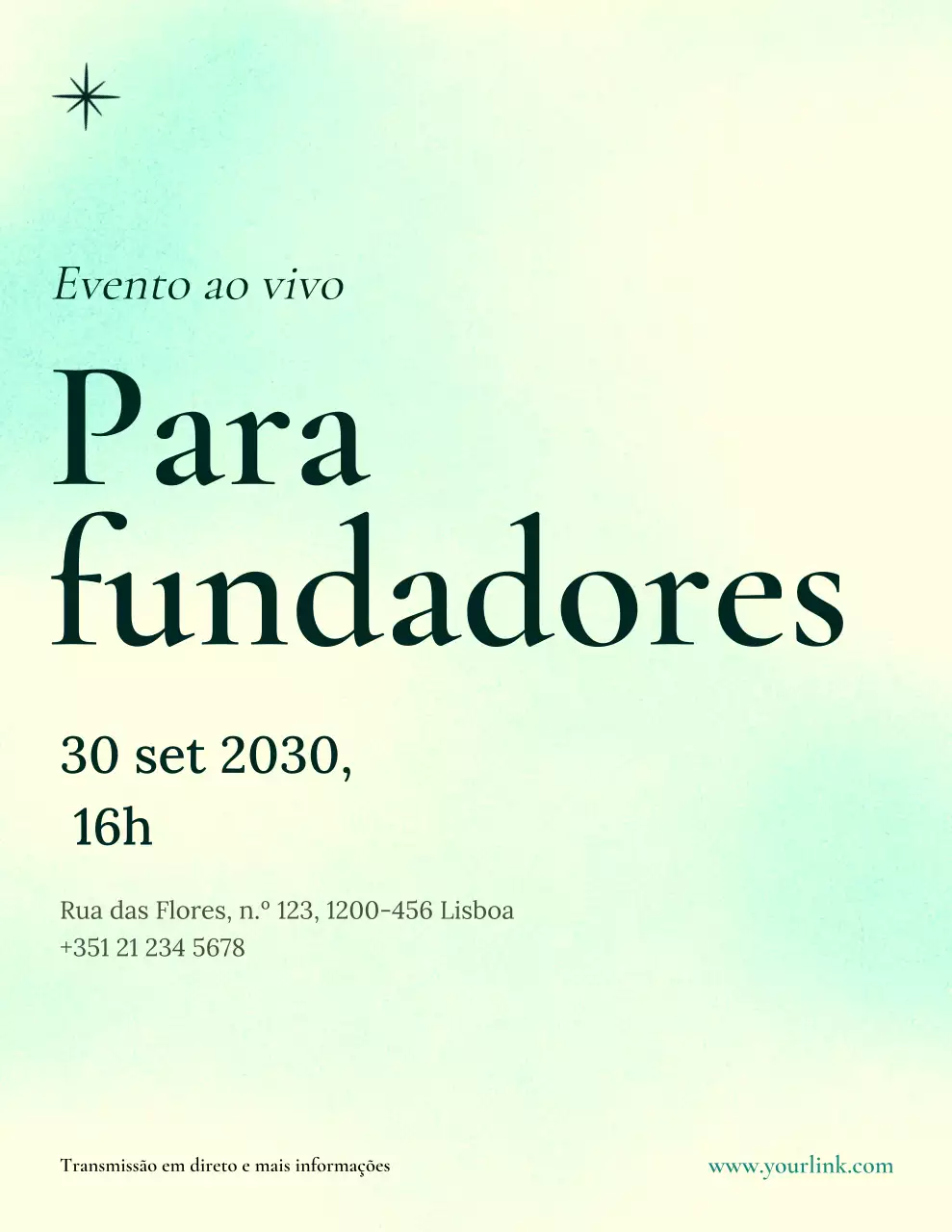 anúncio de evento minimalista da Mint