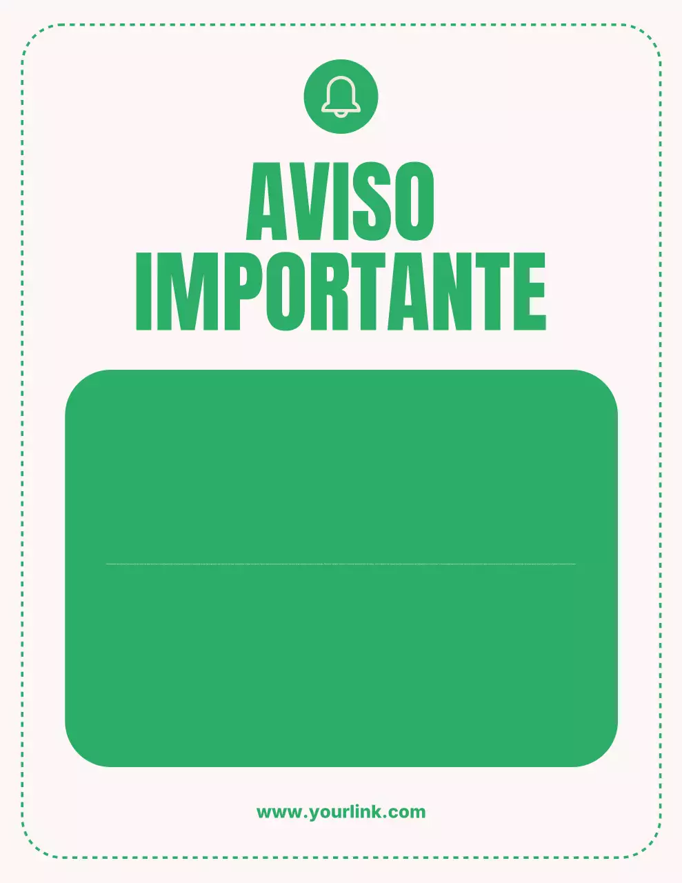 Carta de Aviso de Anúncio Minimalista Verde