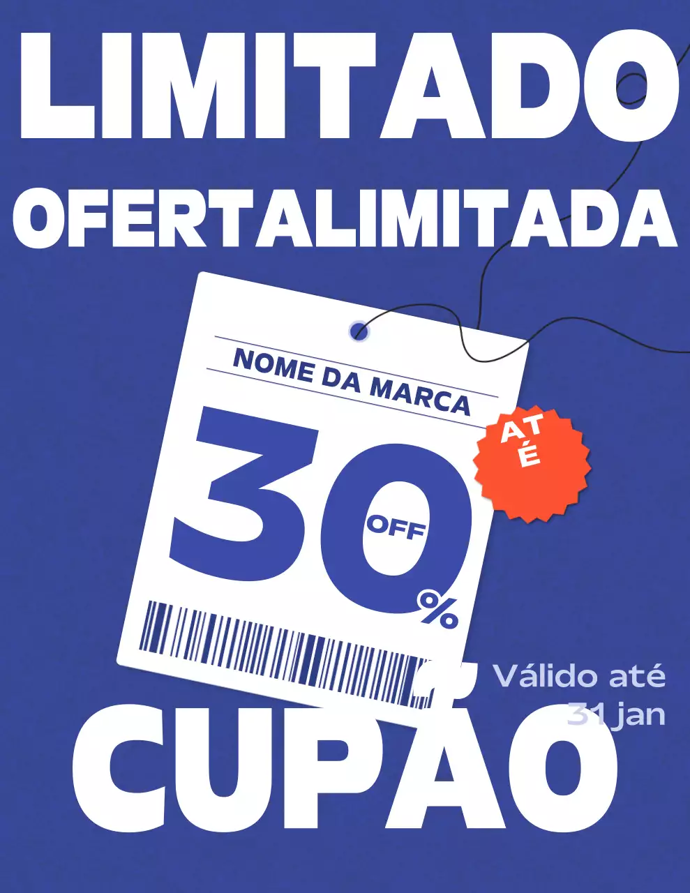 promoção de venda em negrito azul