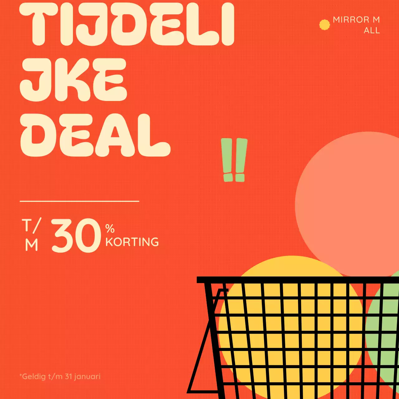 oranje retro uitverkoopactie