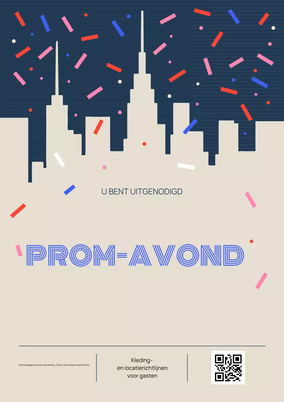 Beige moderne prom uitnodiging poster