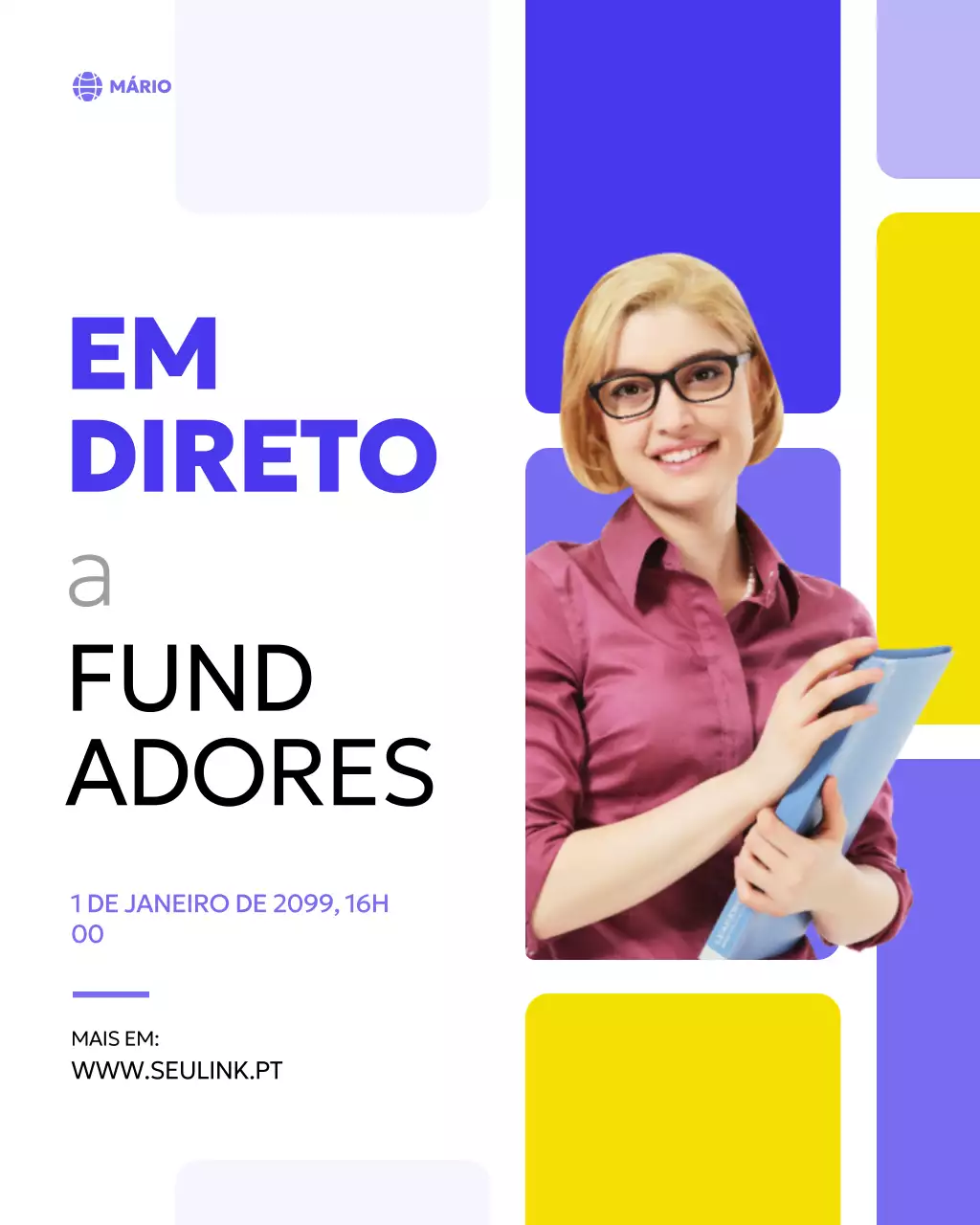 Anúncio comercial moderno roxo