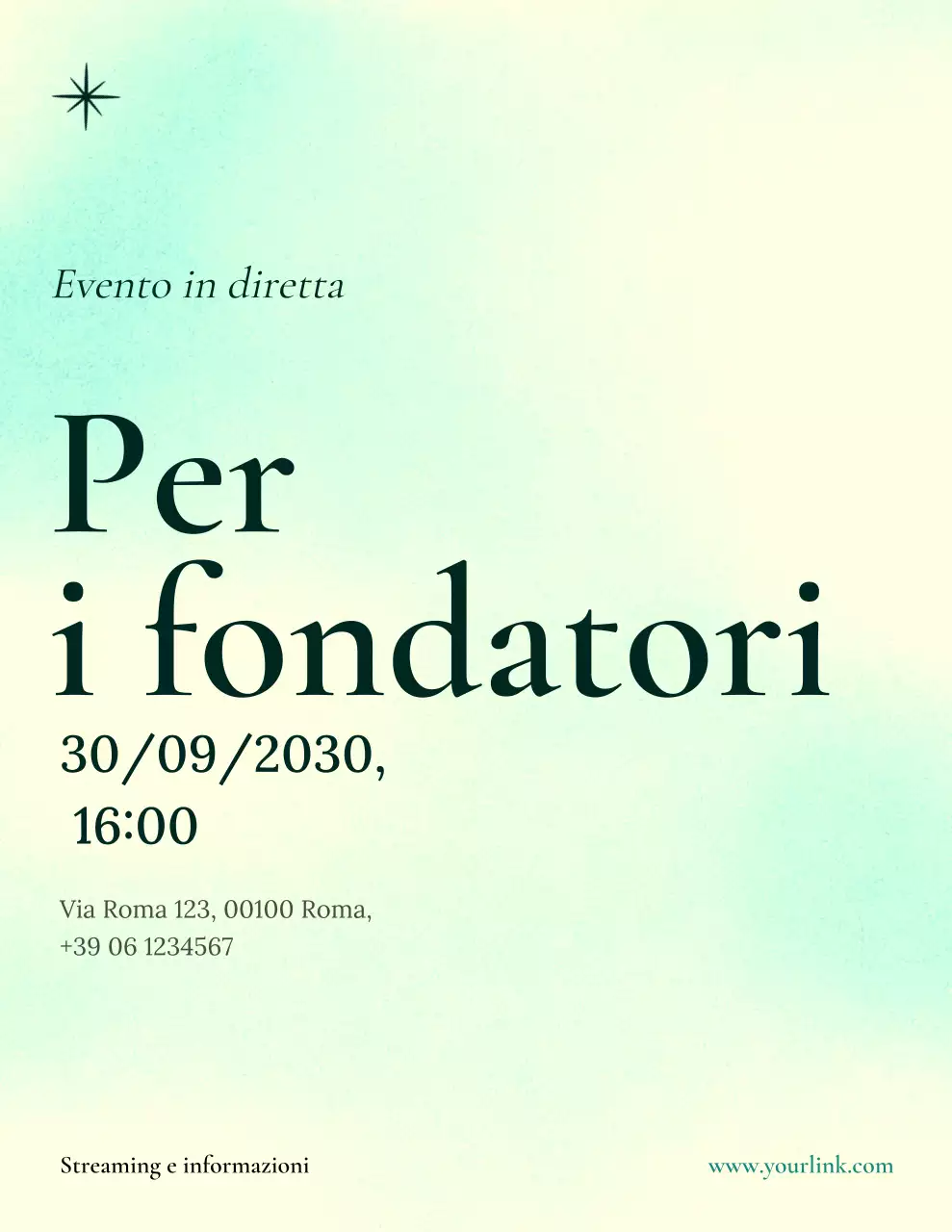 annuncio di evento minimale di Mint