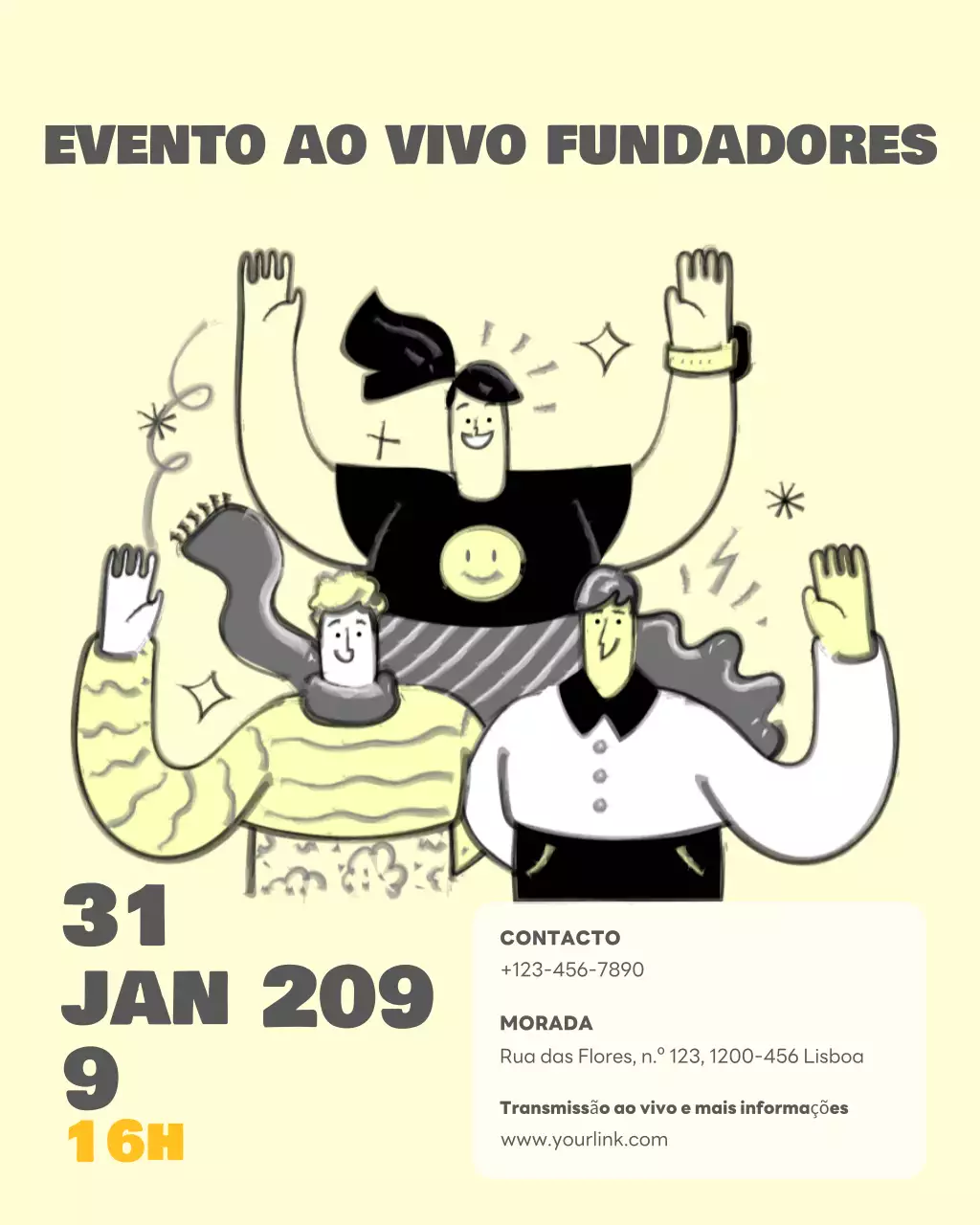 anúncio do evento Yellow Modern Founders